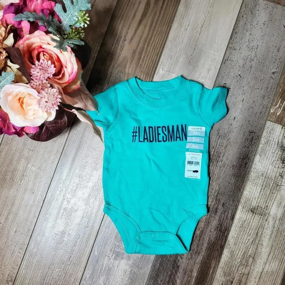NWT Carter's Baby Boys Ladies Man Bodysuit Green Size 3 months